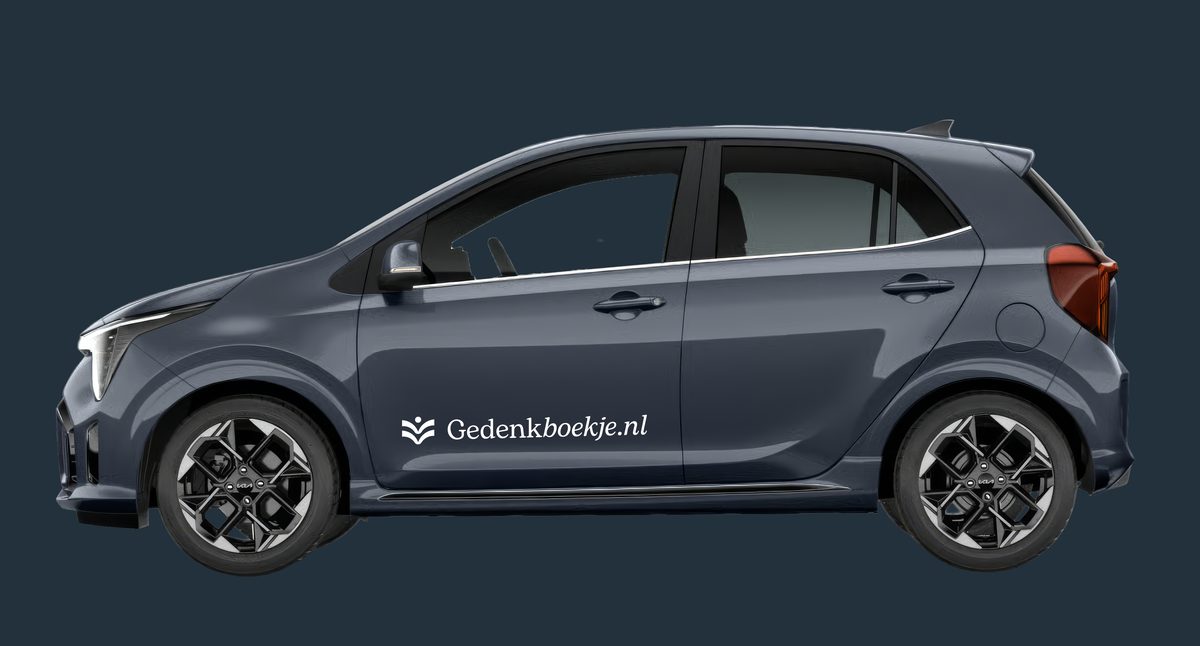 Bezorgauto van Gedenkboekje.nl
